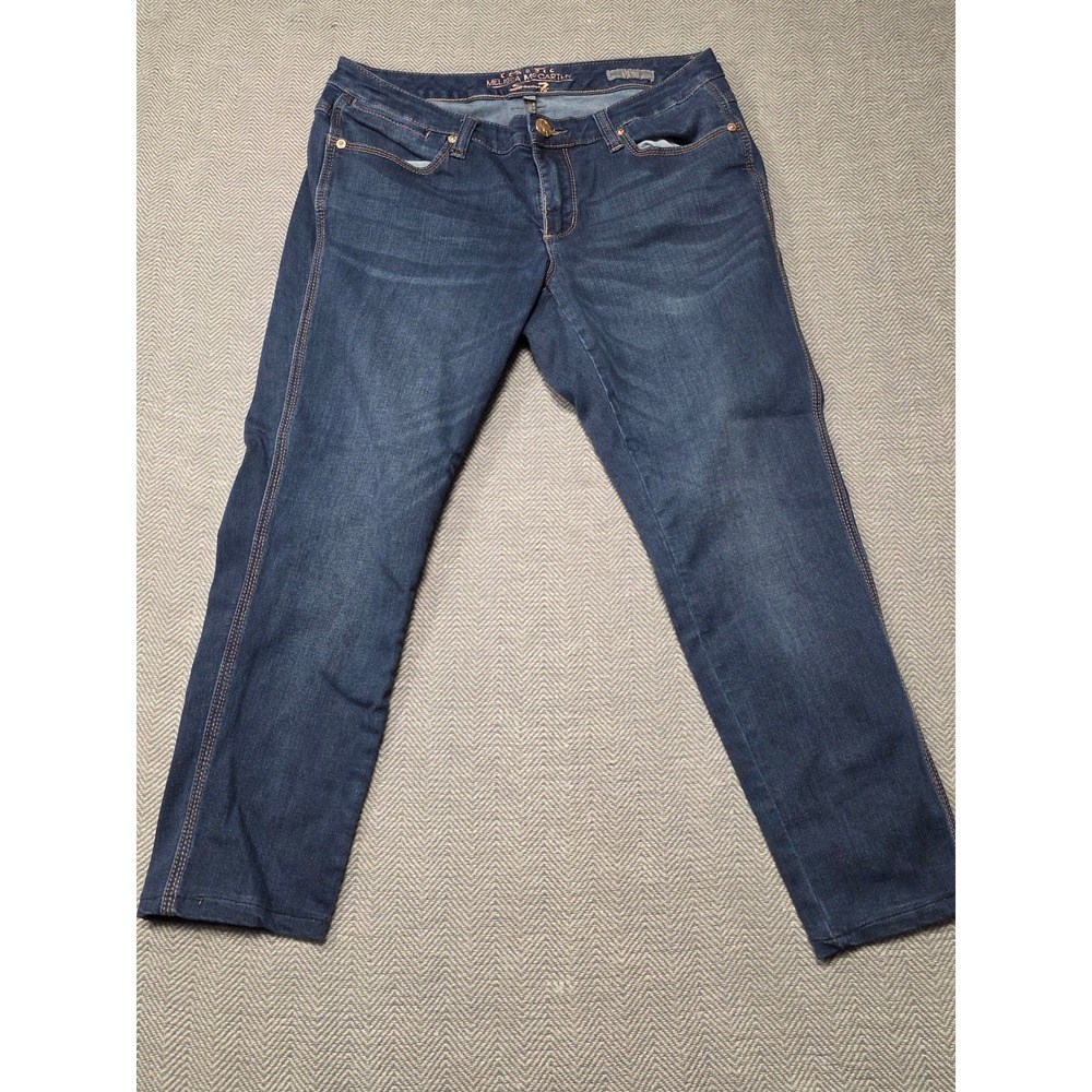 Melissa McCarthy Seven7 Classic Jeans Women Size 14 Blue Denim‎ Leggings Stretch